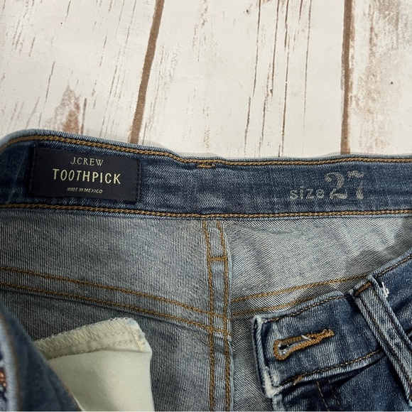 J. Crew Toothpick Skinny Jeans‎ Size 27 medium wash low rise j crew - Picture 2 of 11